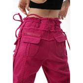Hip Hop Red Vintage Cargo Jeans