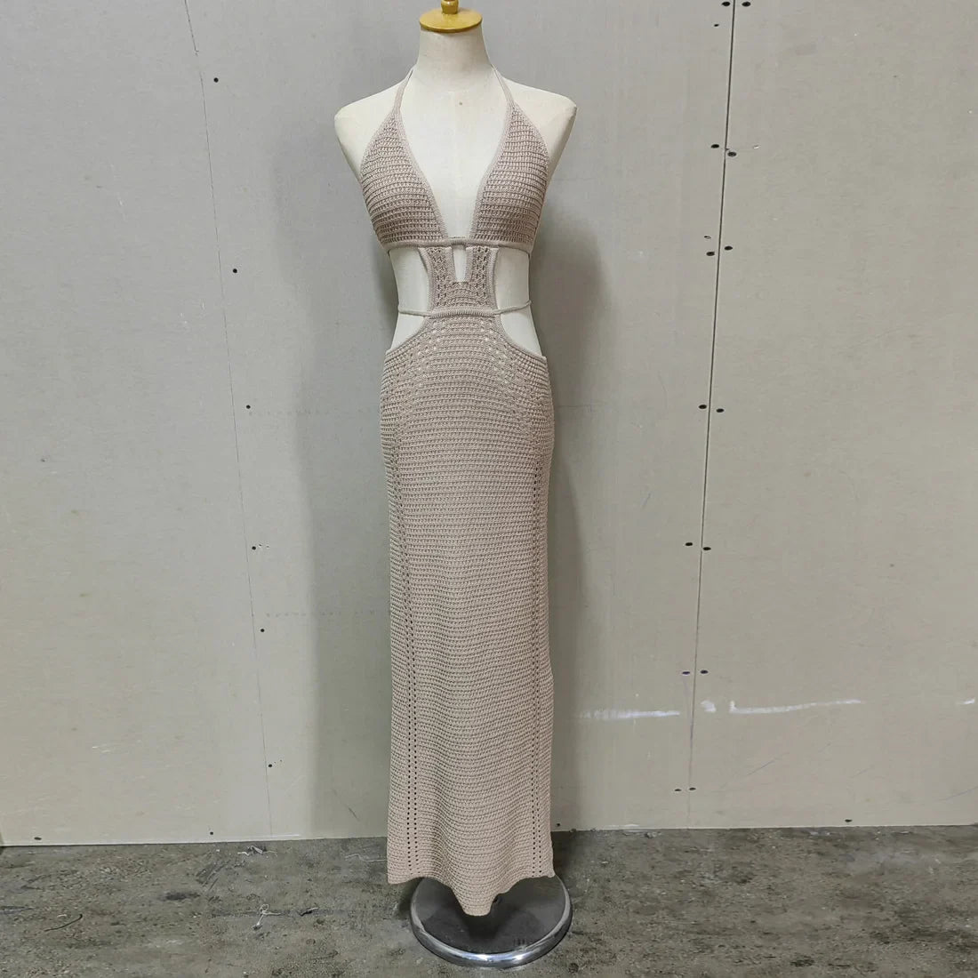 Hip Wrap Pure Hollow Slim Streetwear Midi Dresses