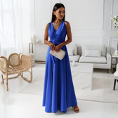 V-Neck Sleeveless Tie Waist A-Line Maxi Dress 5