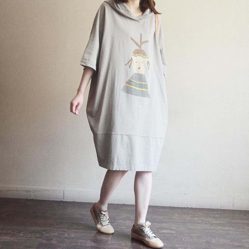 Women Casual Fashion Cartoon Hoodie Dress - Omychic