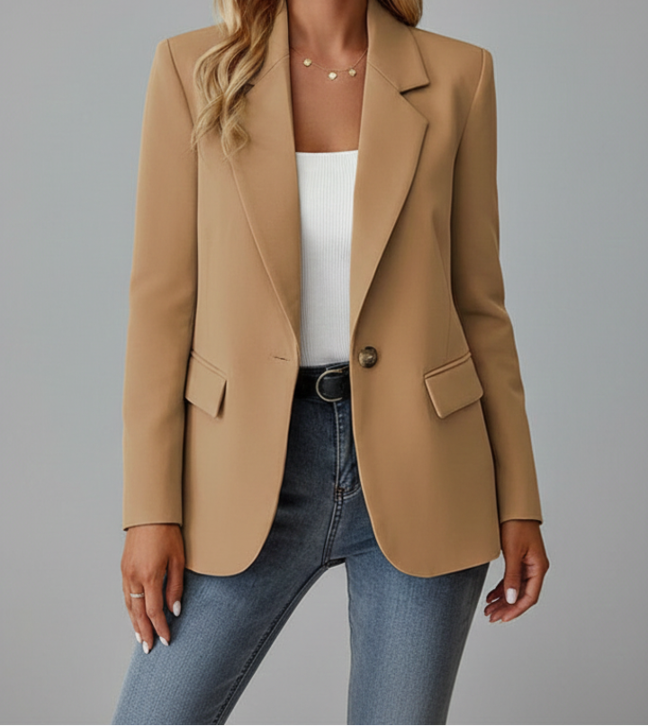 Notched Lapel Single Button Blazer