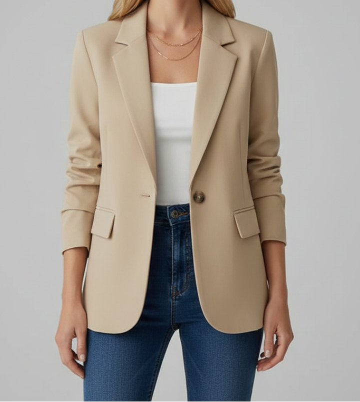 Notched Lapel Single Button Blazer