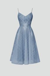 Spaghetti Strap V-Neck Fit and Flare Midi Dress