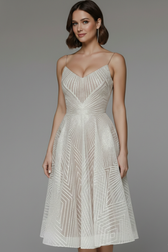 Spaghetti Strap V-Neck Fit and Flare Midi Dress 6