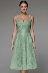 Spaghetti Strap V-Neck Fit and Flare Midi Dress 9