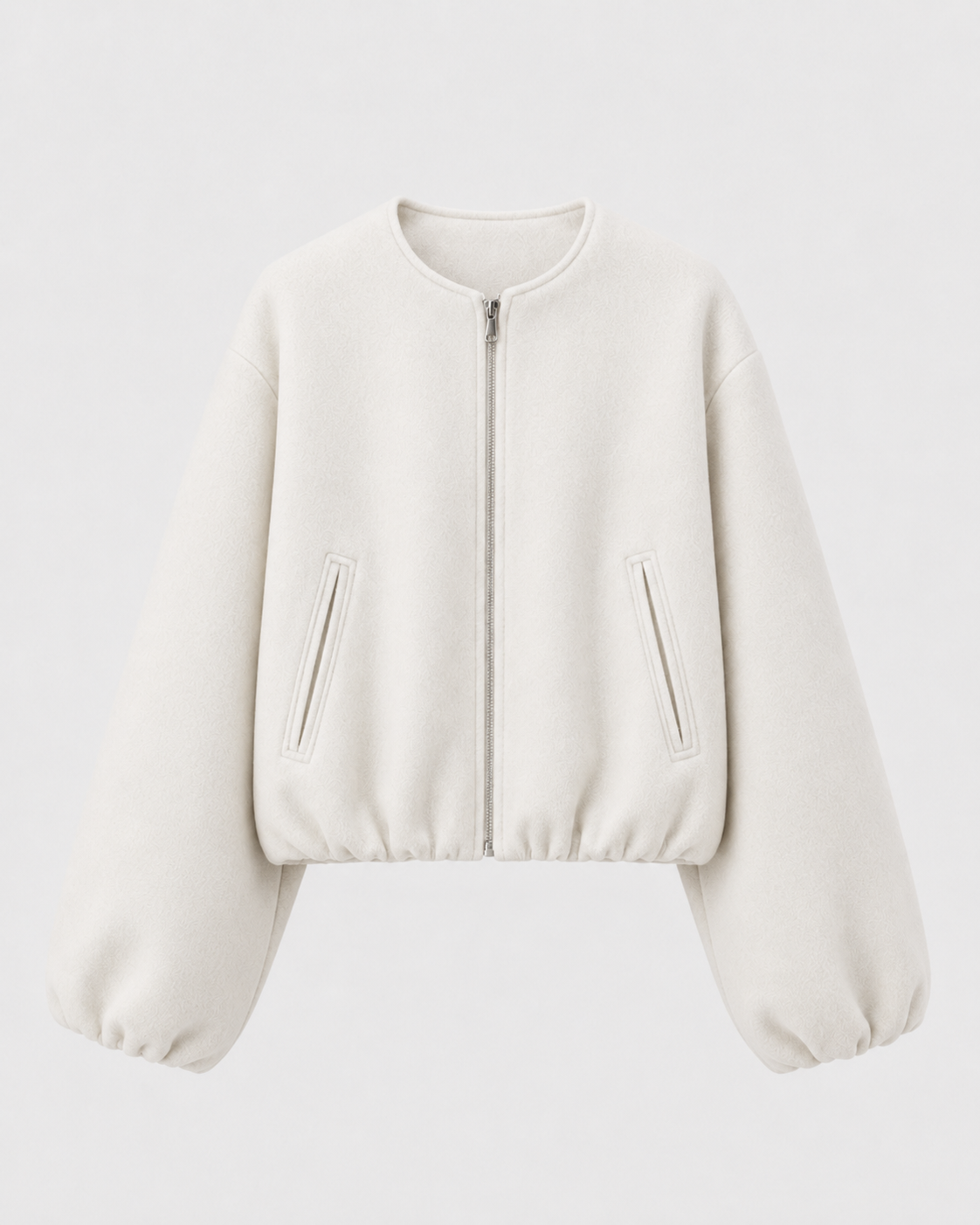 Women's Wool Blend Cropped Bomber Jacket