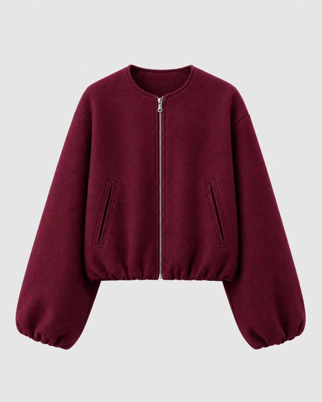 Women's Wool Blend Cropped Bomber Jacket