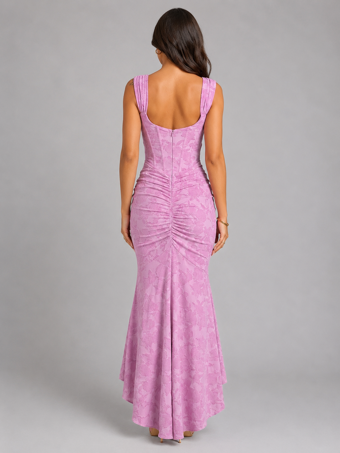 Women’s Floral Corset Maxi Dress – Wedding Guest Dress