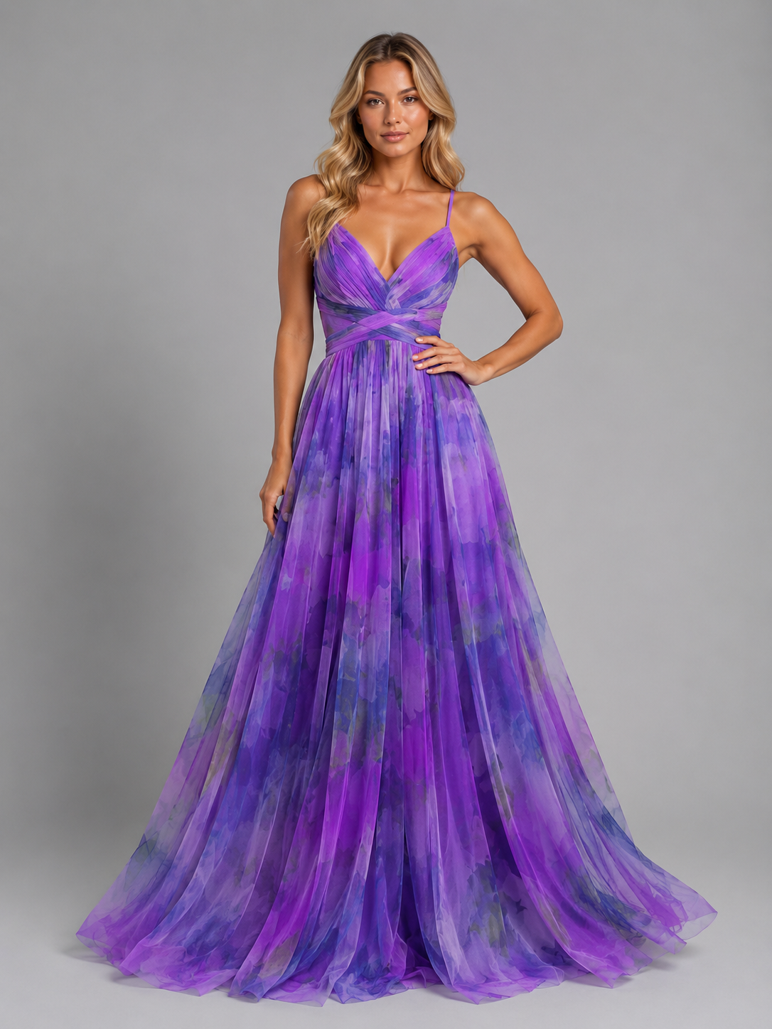 Women’s Floral V-Neck Maxi Dress – Summer Occasion Fit