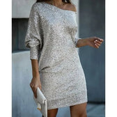 Sequin Off Shoulder Long Sleeve Mini Dress 5