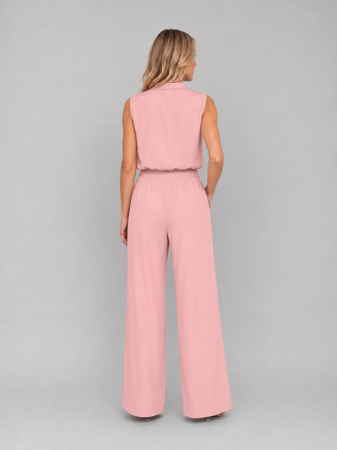 Women's Two Piece Wide Leg Pants Set – Sleeveless Matching Outfit