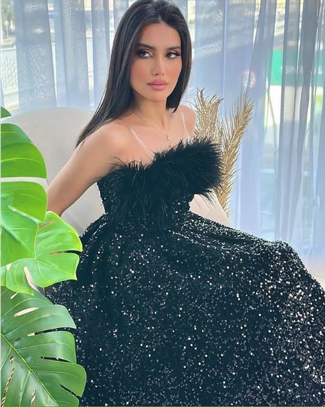 Shiny Black Sequins A-line Party Dress,Black Cocktail Dress cc1271