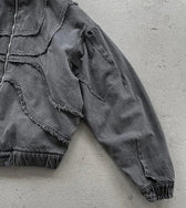 Gothic Punk Washed Zipper Hoodie