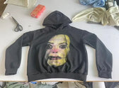 Clown Graphic Oversized Hoodie grey / S
