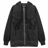 Gothic Punk Skeleton Print Hoody Jacket Black 1 / M