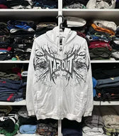 Retro Punk Fall Hoodie white 2 / S