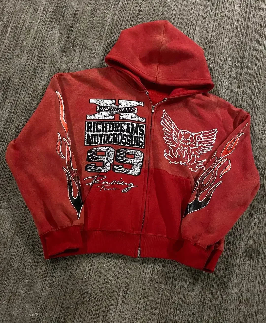 Racing Graphic Letter Print Cropped Zip Up Hoodie 2
