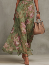Floral Halter Neck Chiffon Maxi Dress 4