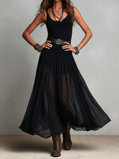 Sleeveless Tank Sheer Maxi Skirt Two Piece Set 3