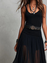 Sleeveless Tank Sheer Maxi Skirt Two Piece Set 8