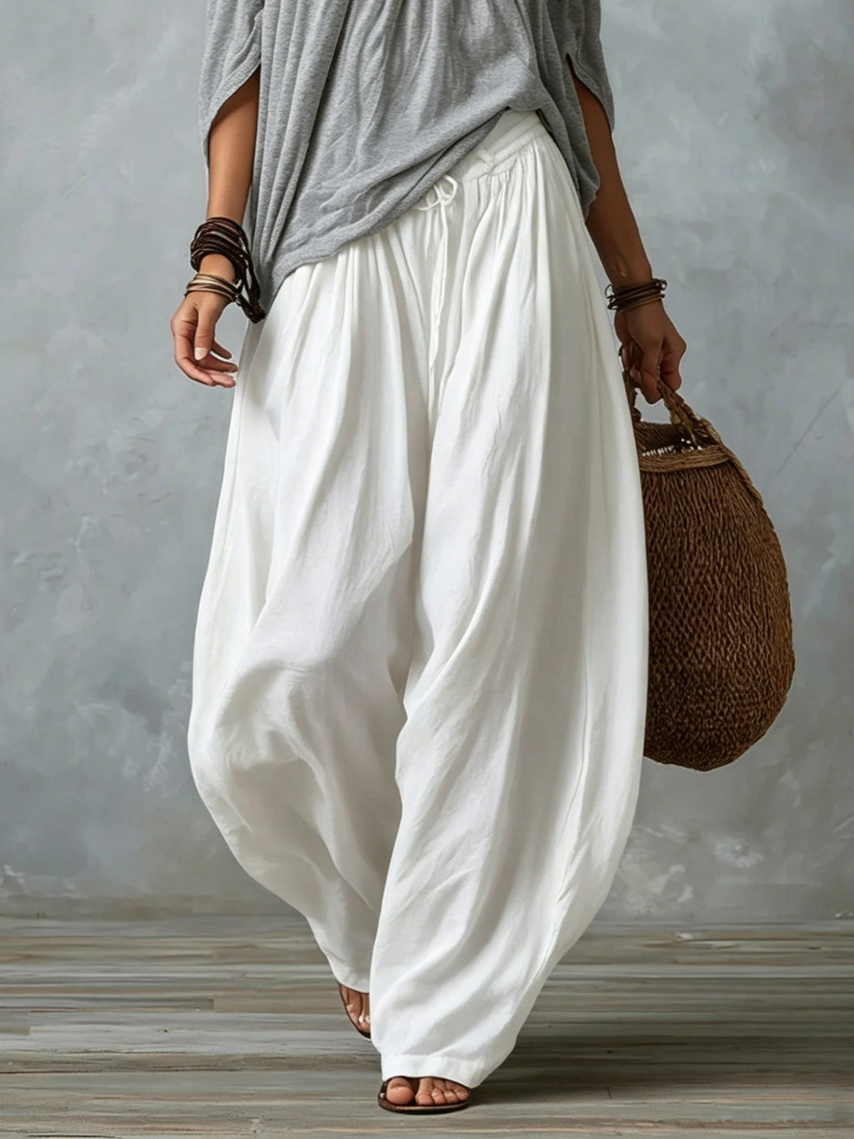 Off Shoulder Top and Wide Leg Pants Two Piece Set