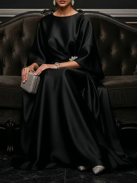 Black Luxe Satin Maxi Dress