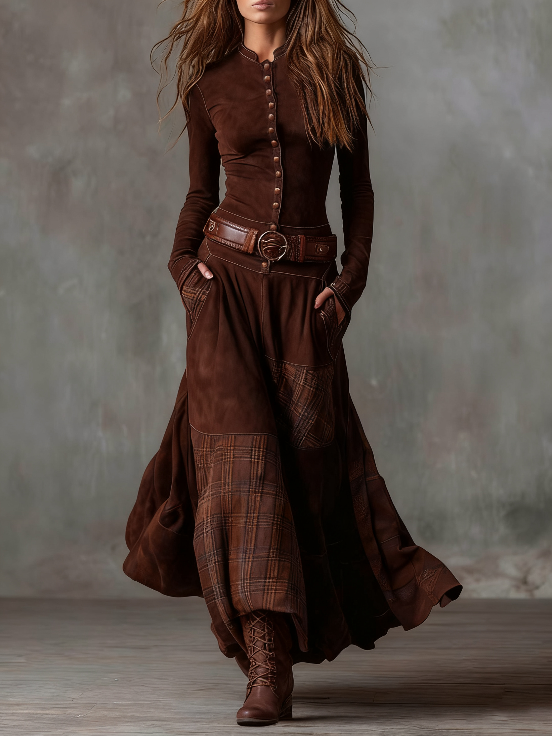Michelle | Belted Suede Dress