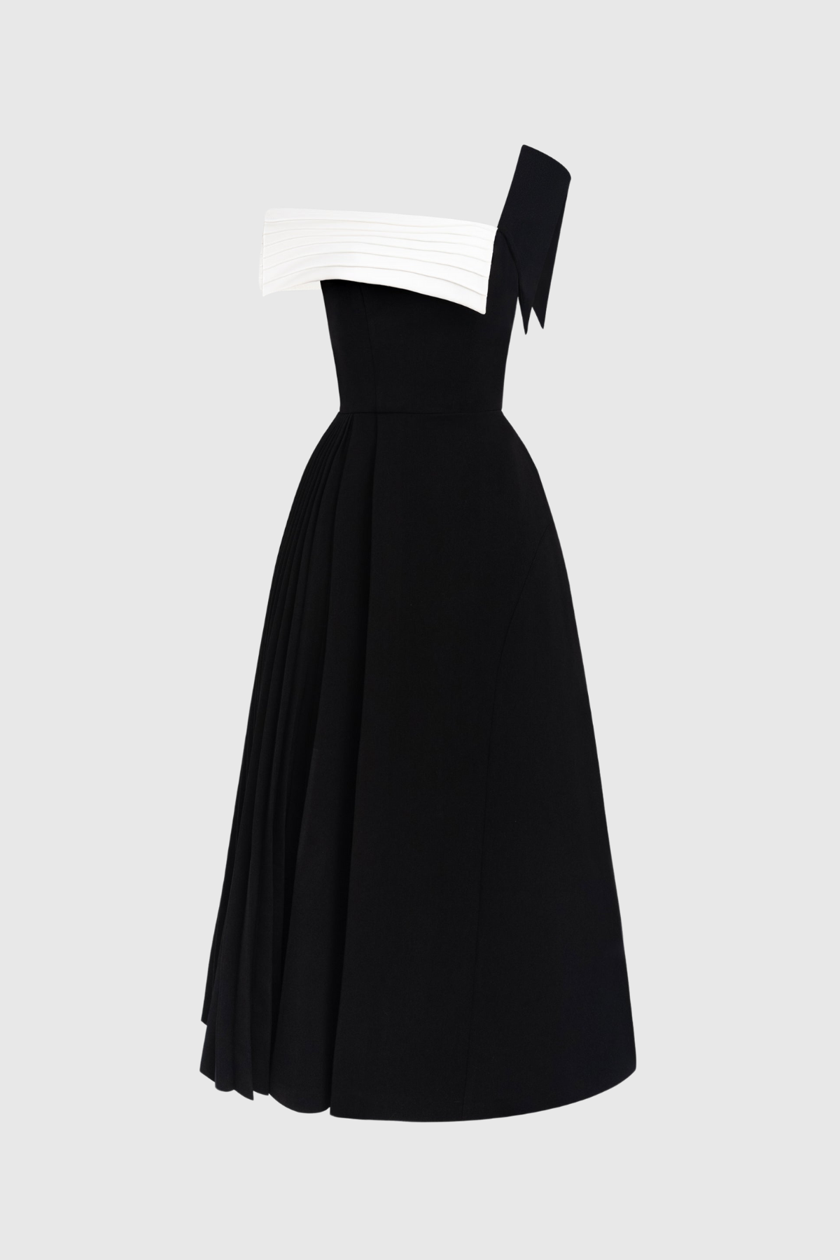 Asymmetric Ya Lapel Midi Dress