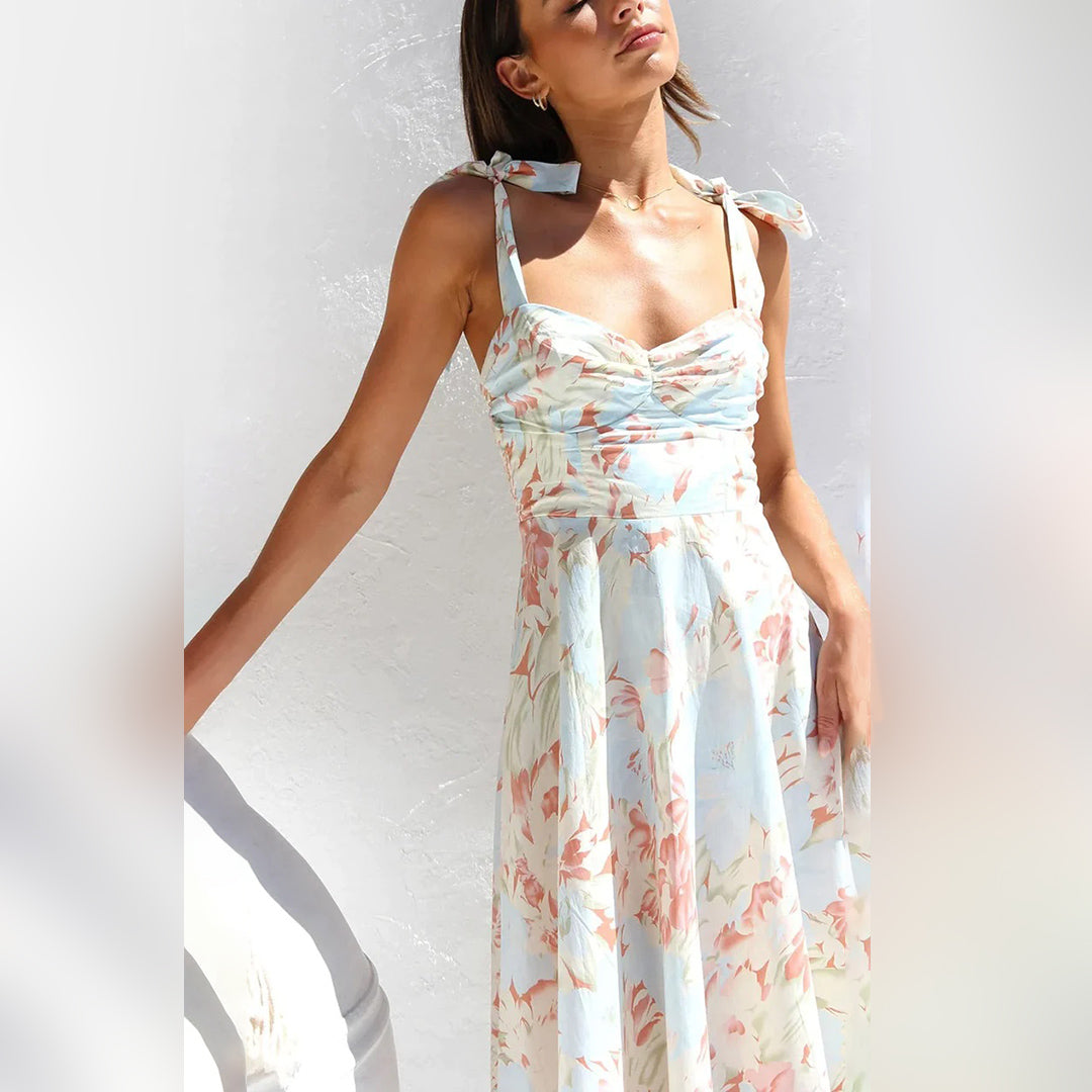 Orva Fashionable Bloom Midi Dress for Women Modern Chic Style