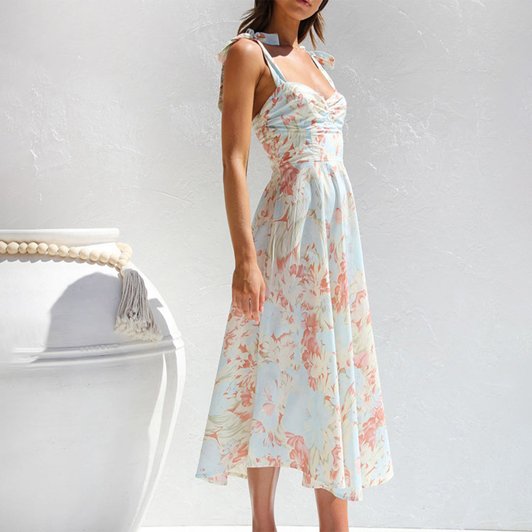 Orva Fashionable Bloom Midi Dress for Women Modern Chic Style