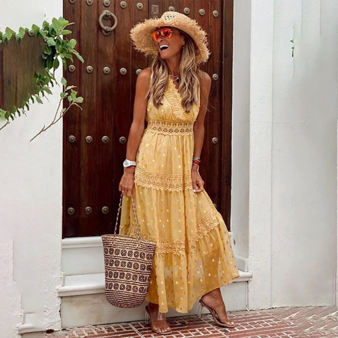 Karla Timeless Boho Dress for Summer Elevated Occasion Wear