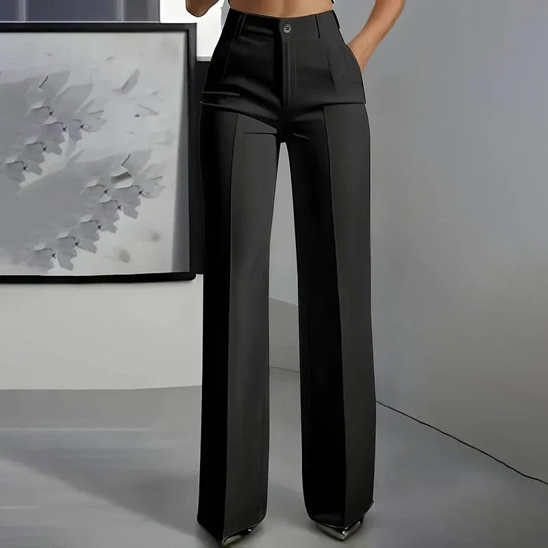 High Waist Wide Leg Tailored Trousers