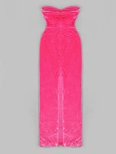 PITCHA Strapless Velvet Maxi Dress 4