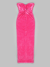 PITCHA Strapless Velvet Maxi Dress 3