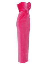 PITCHA Strapless Velvet Maxi Dress 5