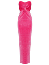 PITCHA Strapless Velvet Maxi Dress