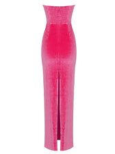 PITCHA Strapless Velvet Maxi Dress 2