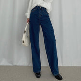 Loose High Waist Denim Straight Jeans