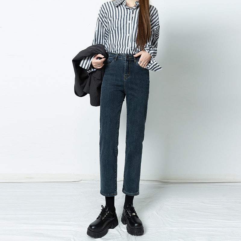 Vintage Washed Wide-Leg Denim Jeans