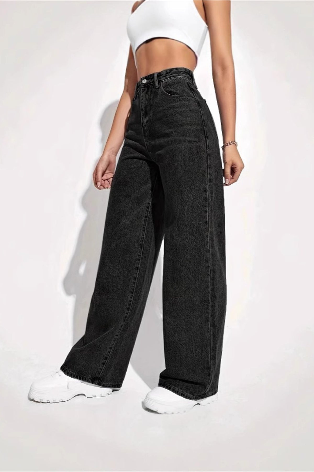 High Waist Chic Straight Relaxed Jeans