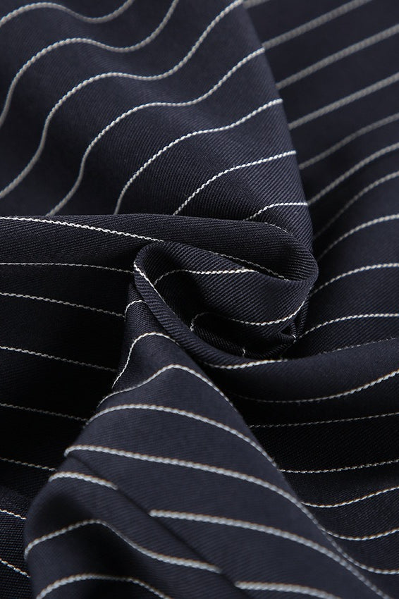 Striped Halter Two Piece Blazer Skirt Set