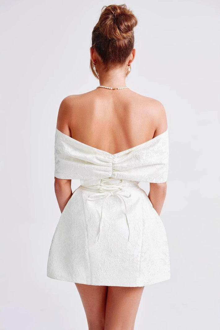 Backless OffShoulder Bow Birthday Dress
