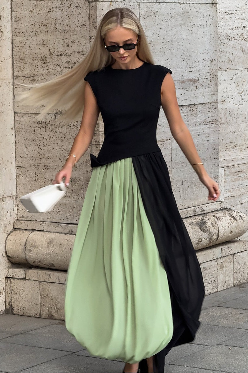 Draped Asymmetric Hem Tulip Skirt