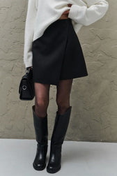 High Waist A Line Slit Skirt