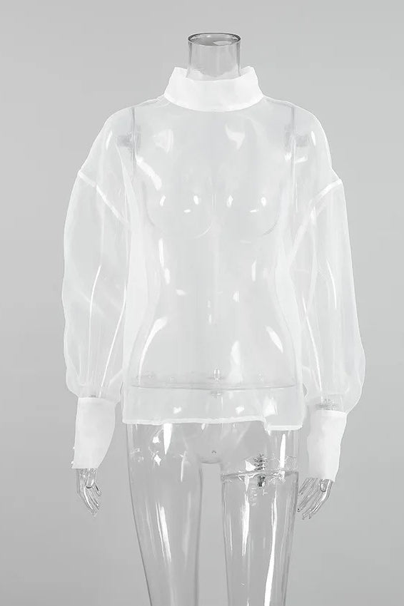 Mesh See-Through Long Sleeve Shirt