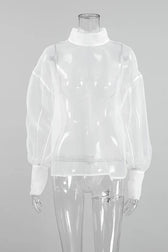 Mesh See-Through Long Sleeve Shirt