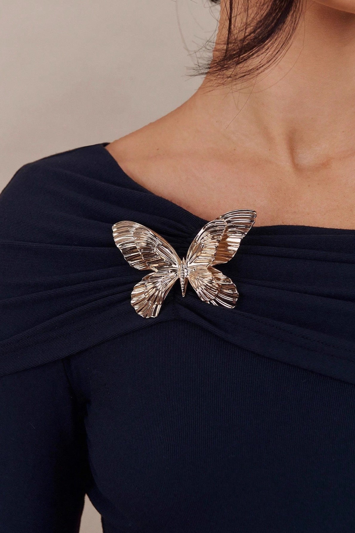 Slim Fit Pin Detail Long Sleeve Top
