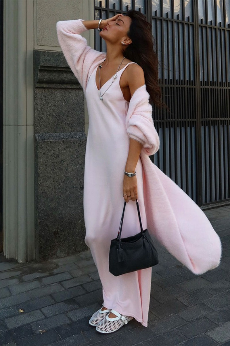 Oversized Faux Fur Duster Cardigan