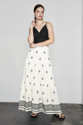 Boho Print High Waist A Line Vacation Skirt