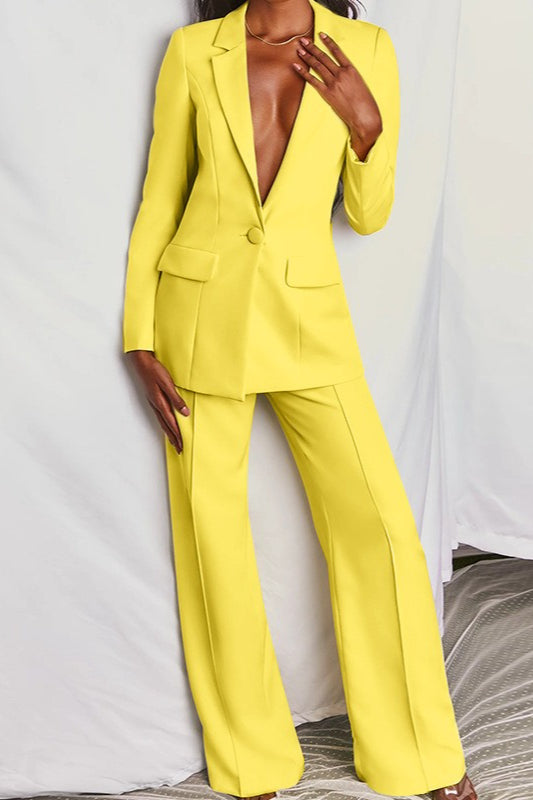 Smart Blazer Pants Office Two Piece Set